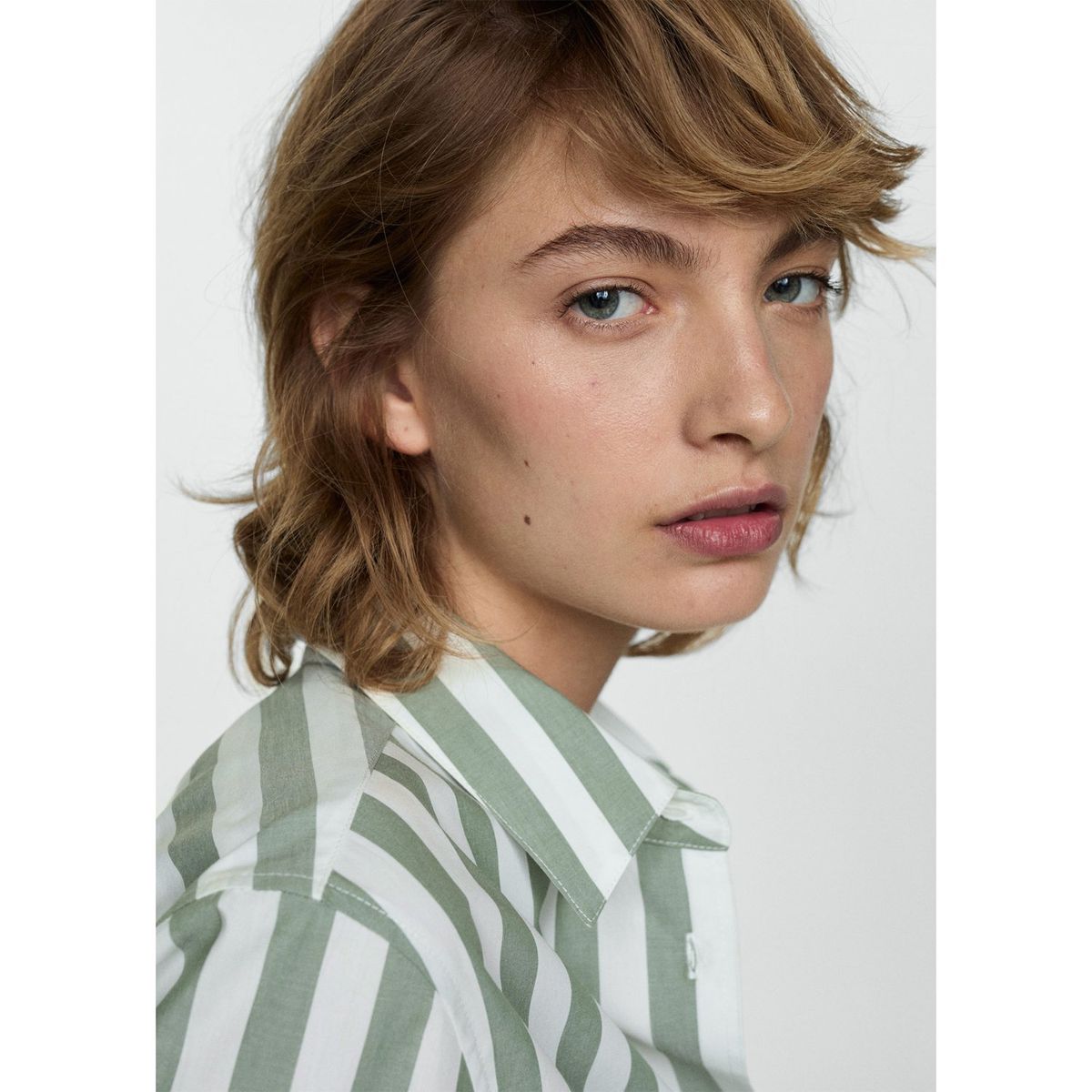 MANGO - Blusa Manga Larga 100% Algodón Mujer Mango