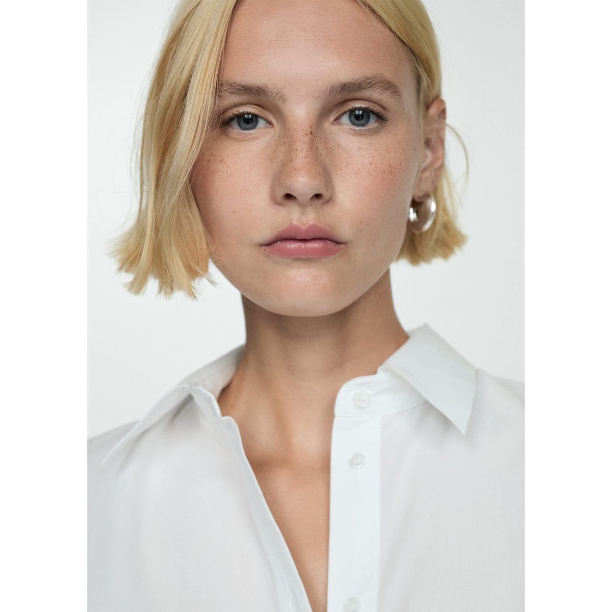 MANGO - Blusa Manga Larga Algodón Mujer Mango