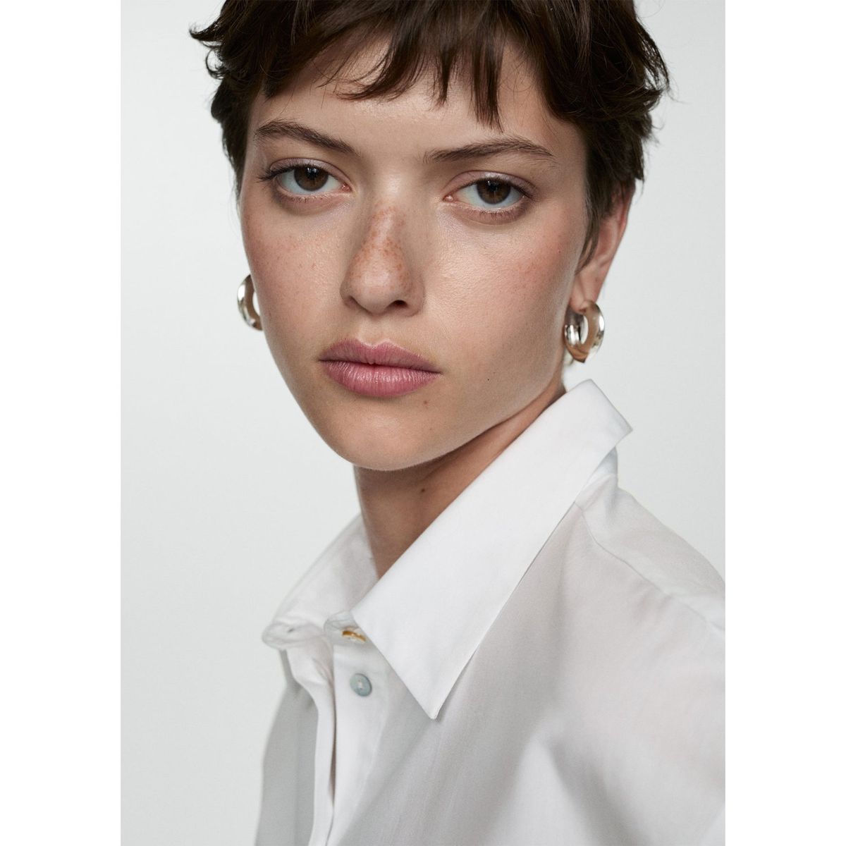 MANGO - Blusa Manga Larga 100% Algodón Mujer Mango