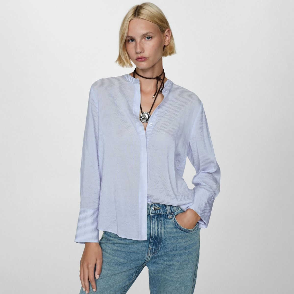 MANGO - Blusa Manga Larga Mujer Mango