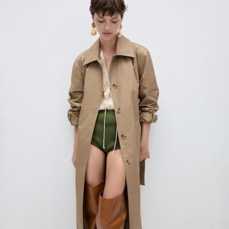 MANGO - Abrigo 100% Algodón Mujer Mango