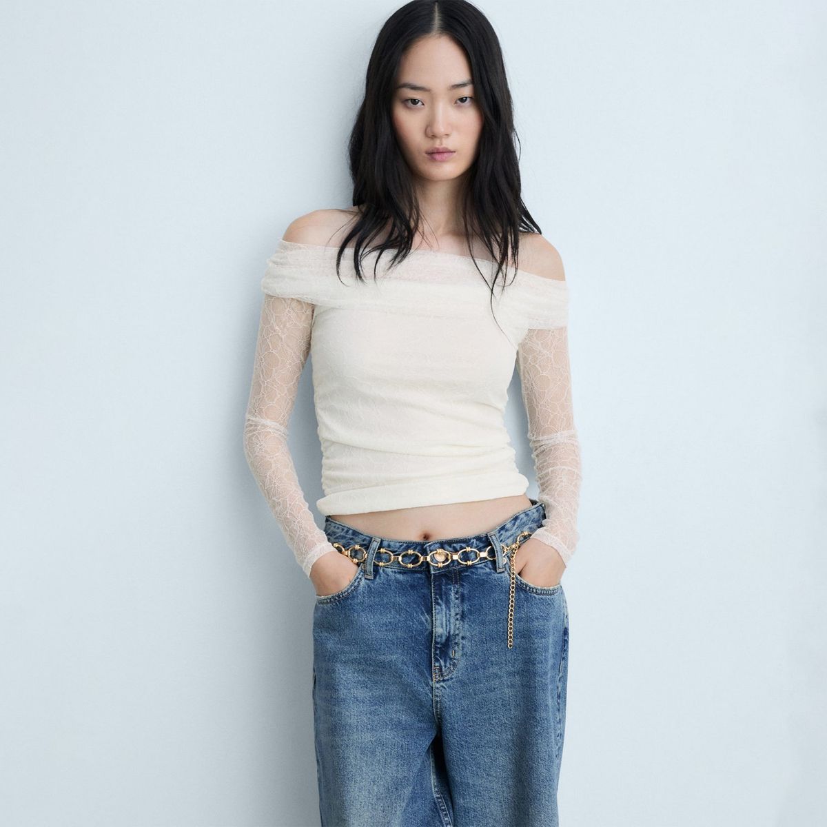 MANGO - Polo Manga Larga Mujer Mango