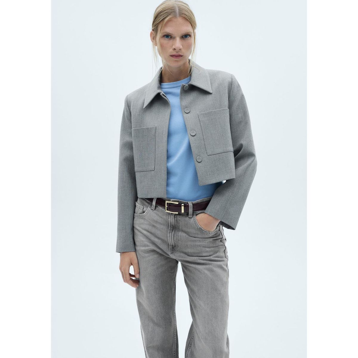 MANGO - Jean Straight Tiro Alto Mujer Mango