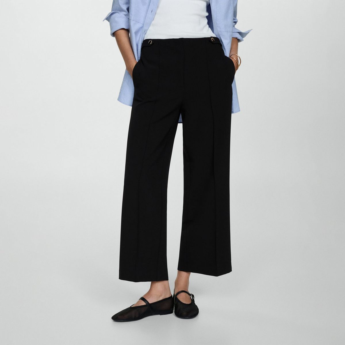 MANGO - Pantalón Straight Mujer Mango