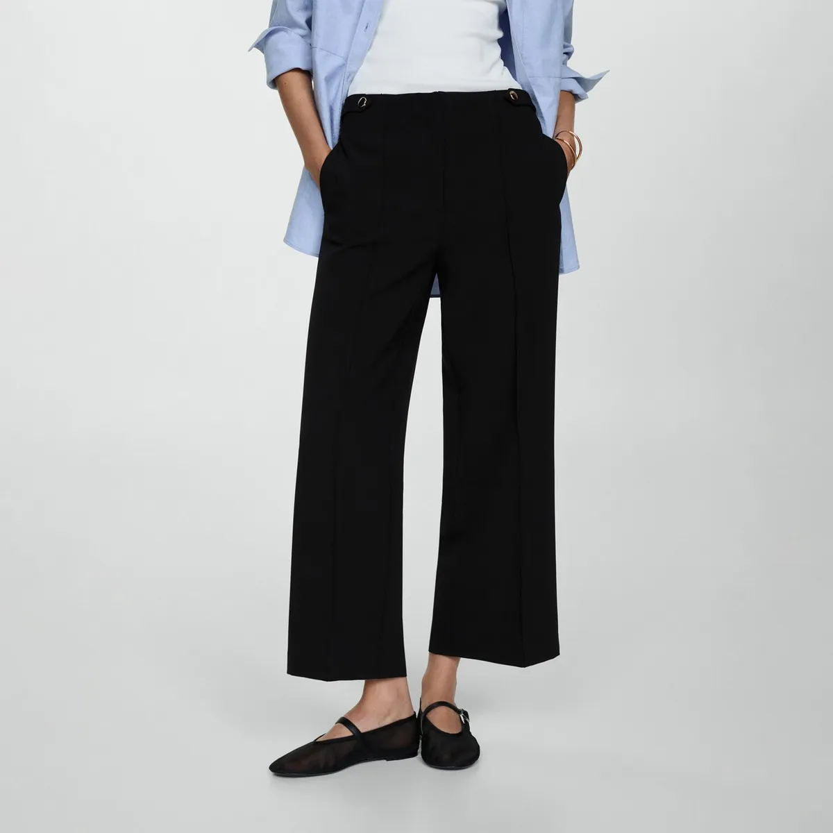 MANGO - Pantalón Straight Mujer Mango