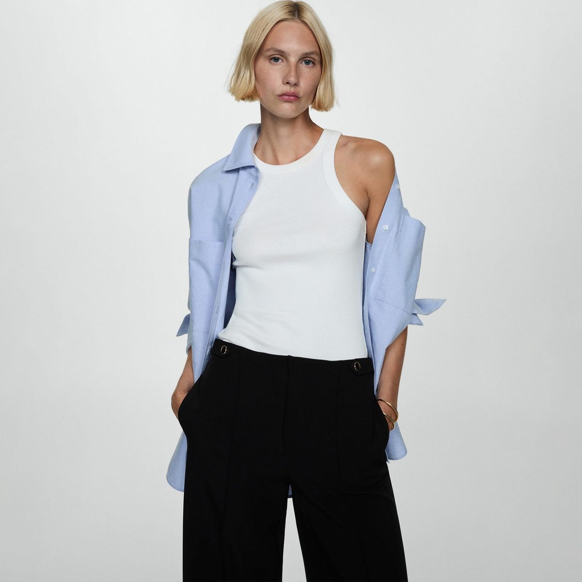 MANGO - Pantalón Straight Mujer Mango