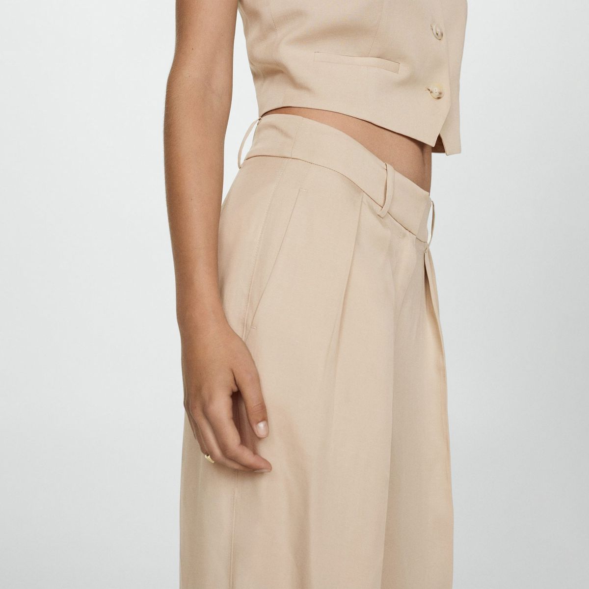 MANGO - Pantalón Wide Mujer Mango