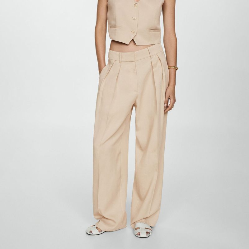 MANGO - Pantalón Wide Mujer Mango