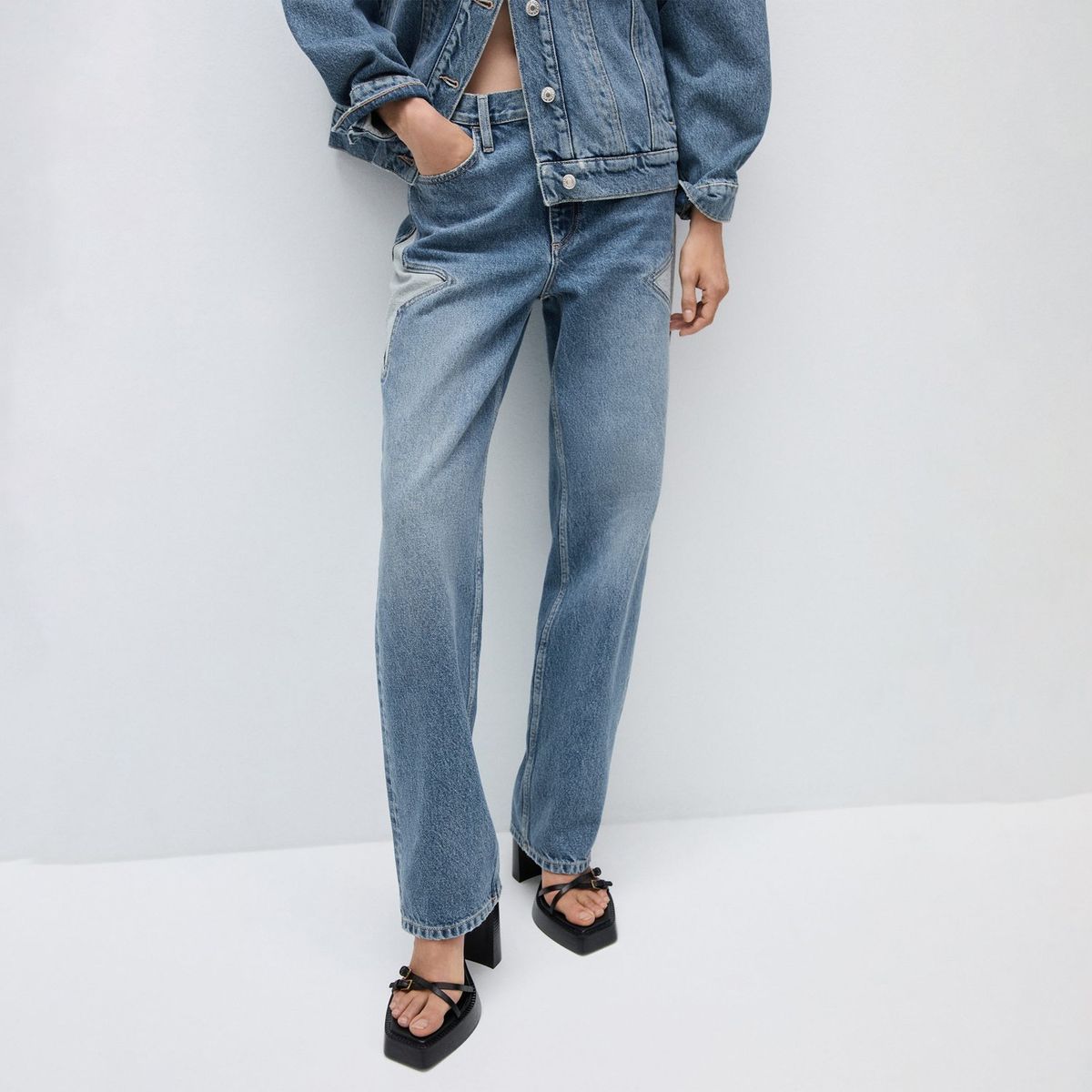 MANGO - Jean 100% Algodón Mujer Mango