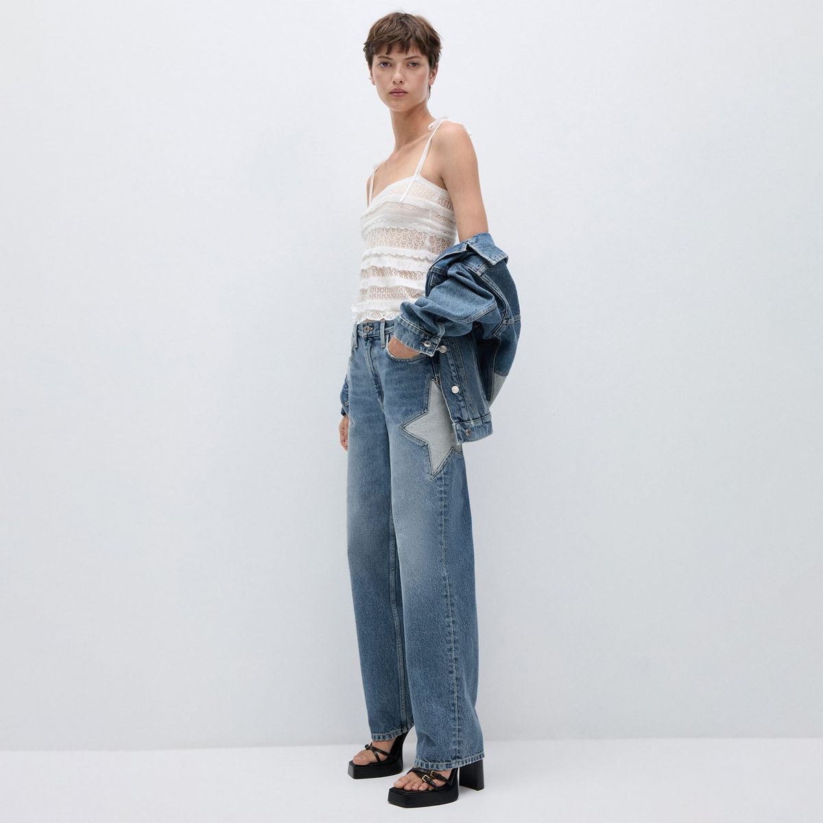 MANGO - Jean 100% Algodón Mujer Mango