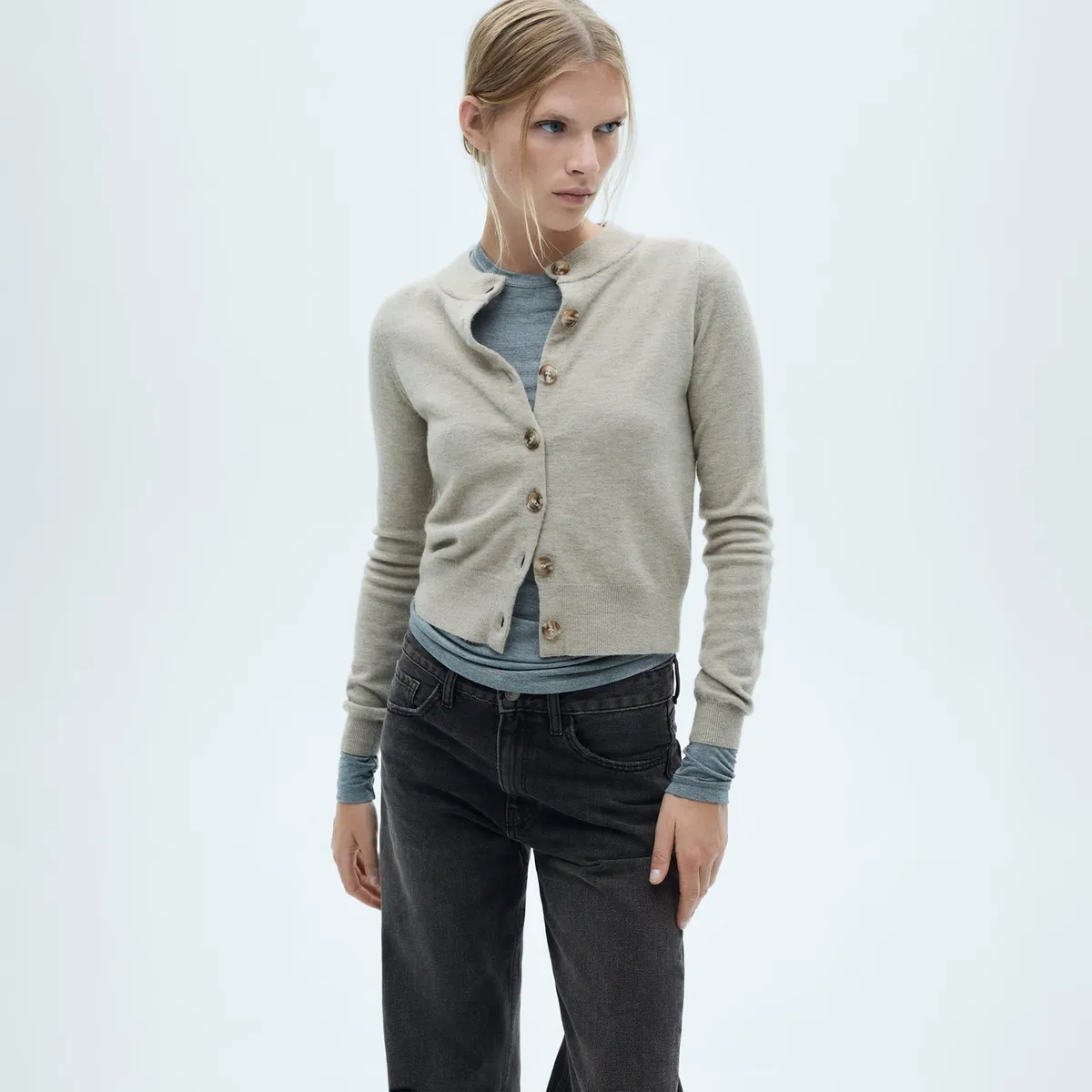 MANGO - Jean Straight Tiro Alto Mujer Mango