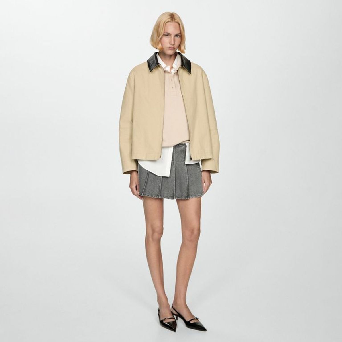 MANGO - Falda Corta 100% Algodón Mujer Mango