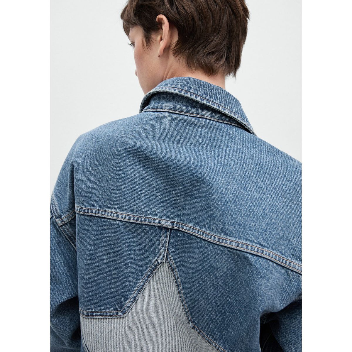 MANGO - Casaca Jean 100% Algodón Mujer Mango