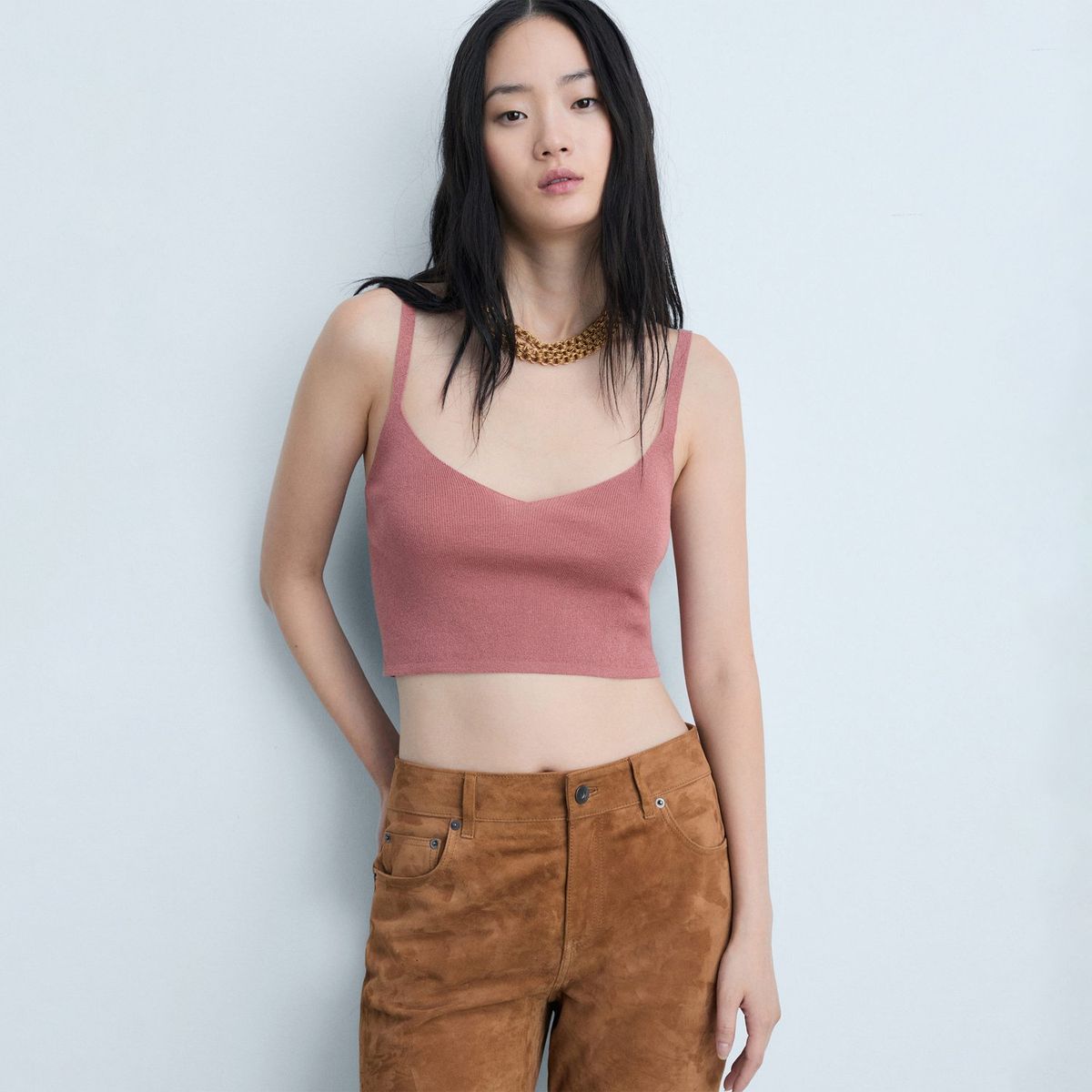 MANGO - Top Sin Mangas Mujer Mango