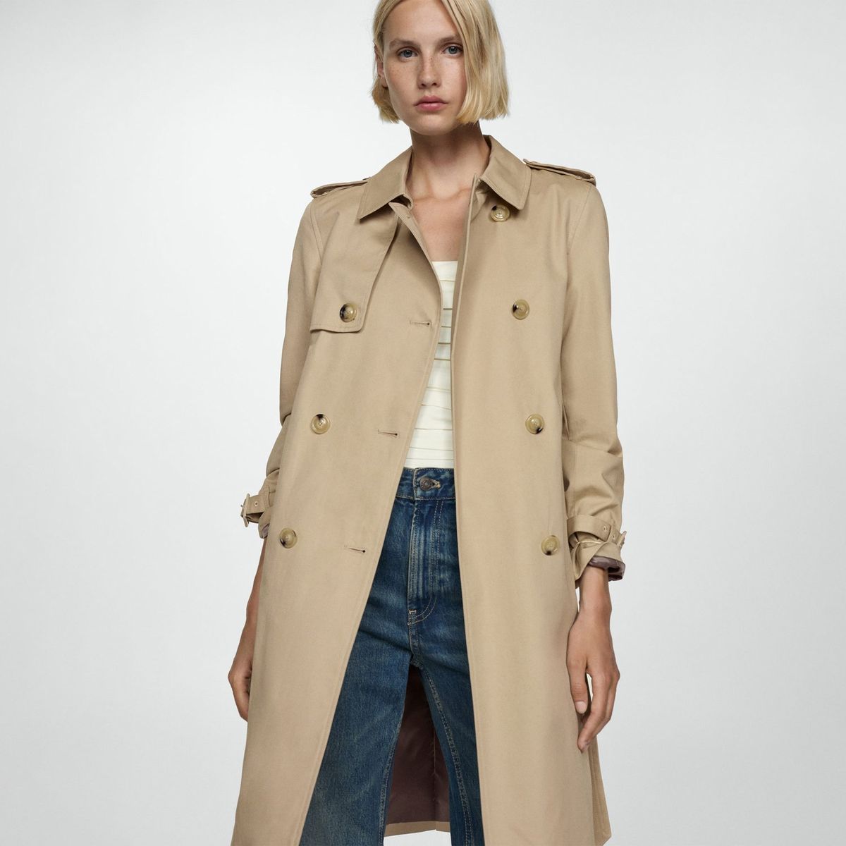 MANGO - Abrigo 100% Algodón Mujer Mango