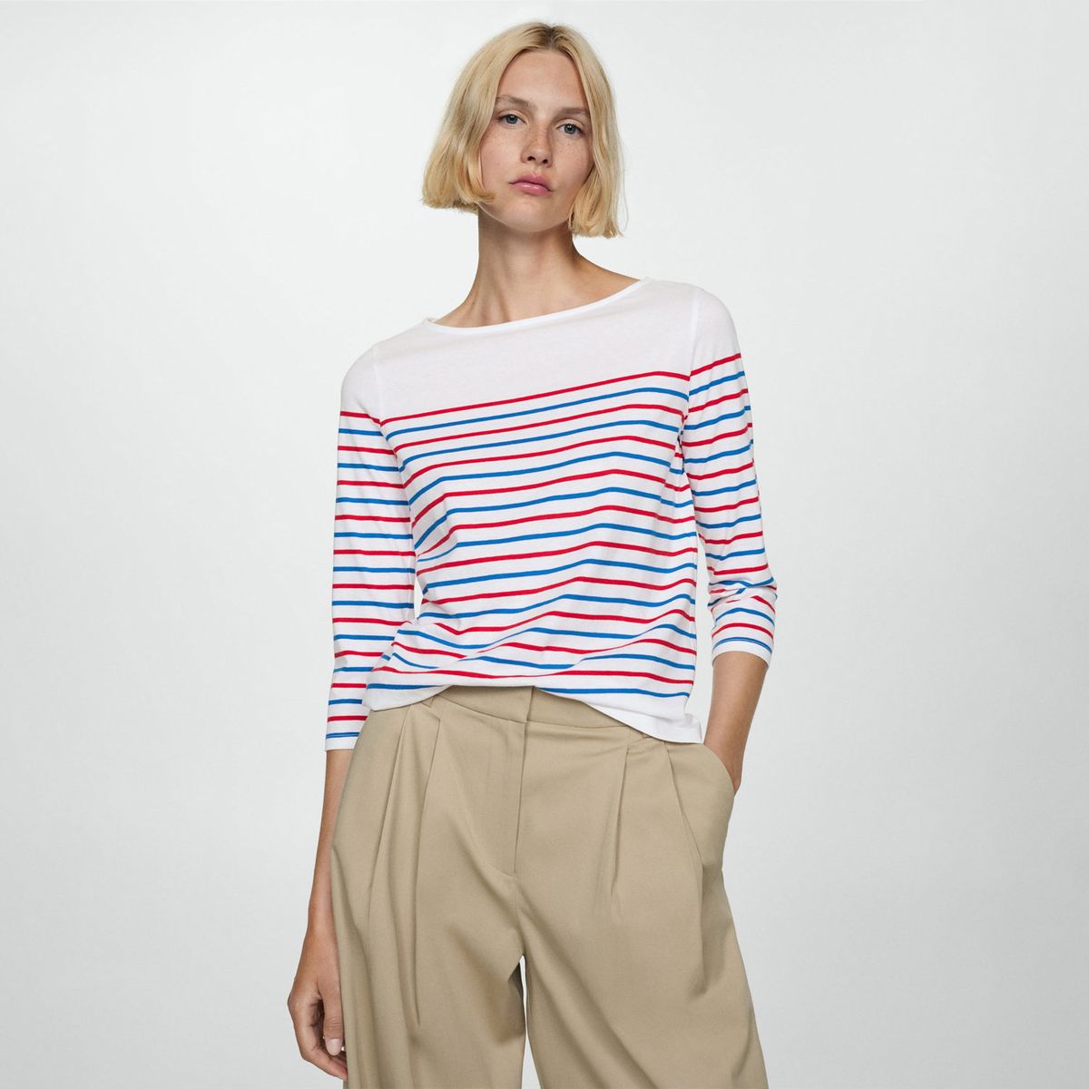 MANGO - Polo Manga Larga 100% Algodón Mujer Mango