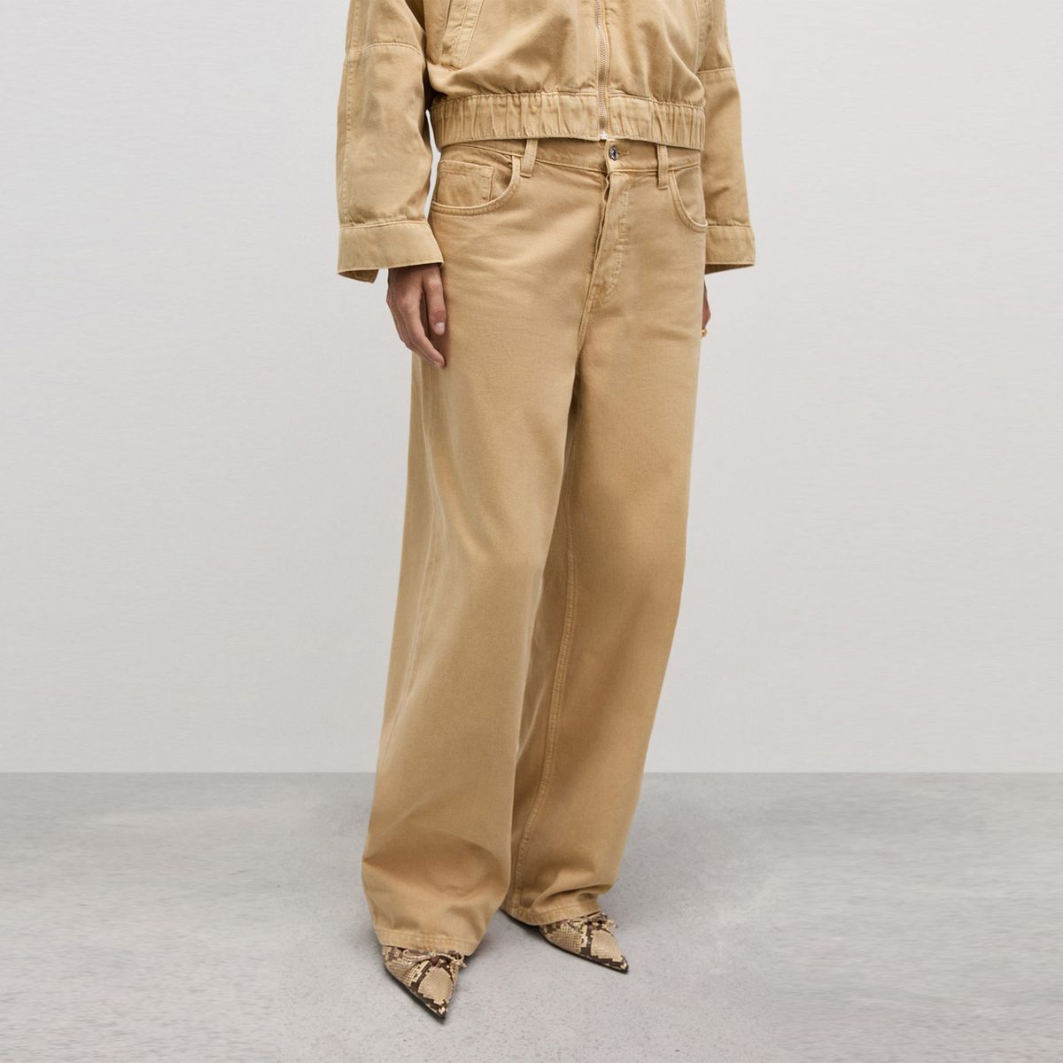 MANGO - Jean Wide 100% Algodón Mujer Mango