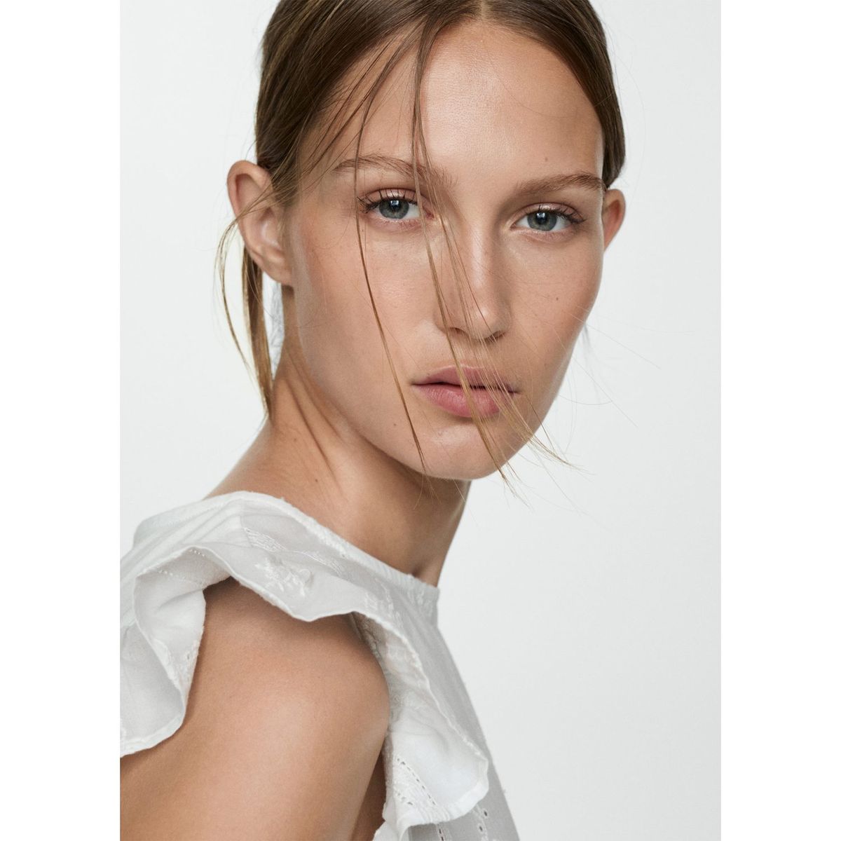 MANGO - Top Manga Corta 100% Algodón Mujer Mango