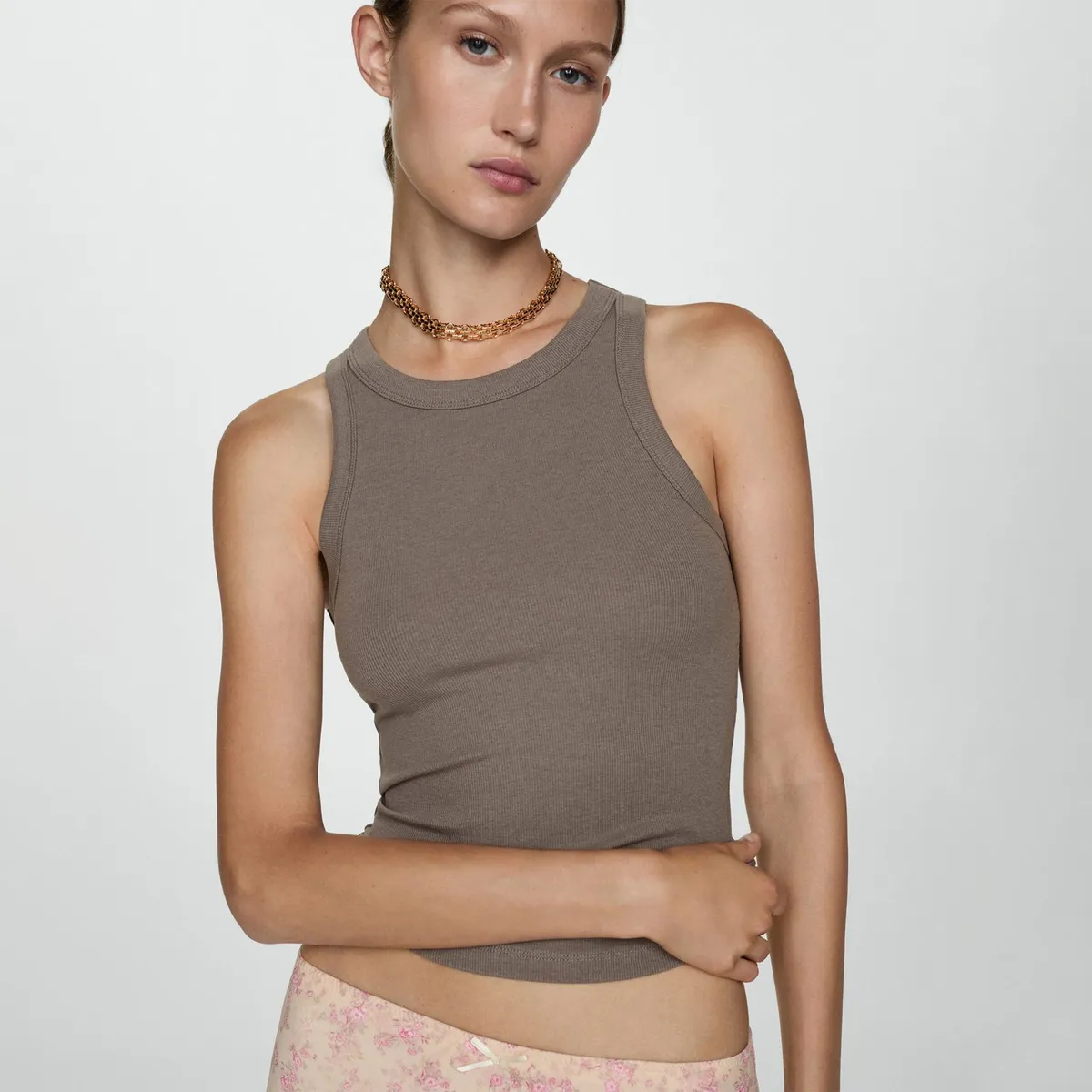 MANGO - Top Sin Mangas Algodón Mujer Mango