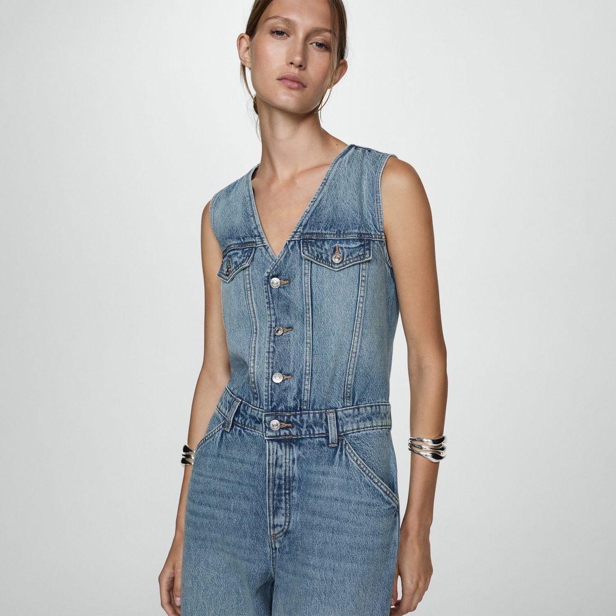 MANGO - Enterizo 100% Algodón Mujer Mango