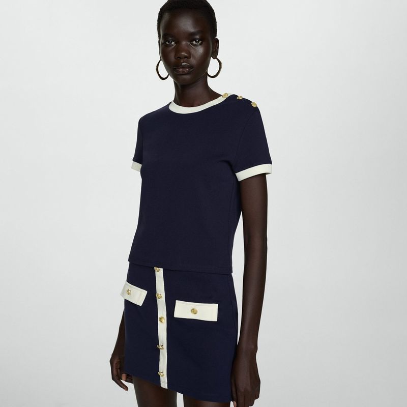 MANGO - Polo Manga Corta 100% Algodón Mujer Mango