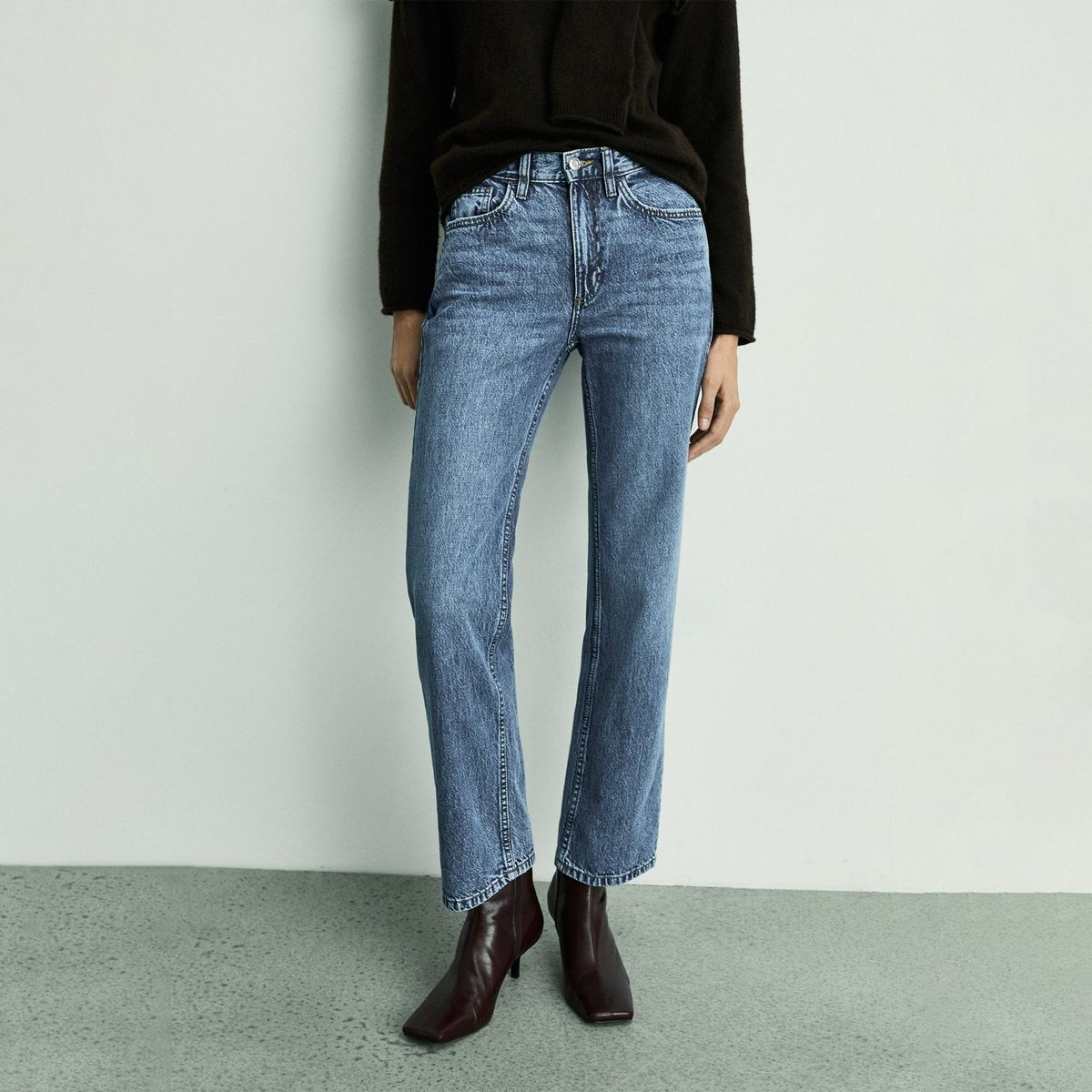 MANGO - Jean Straight 100% Algodón Mujer Mango