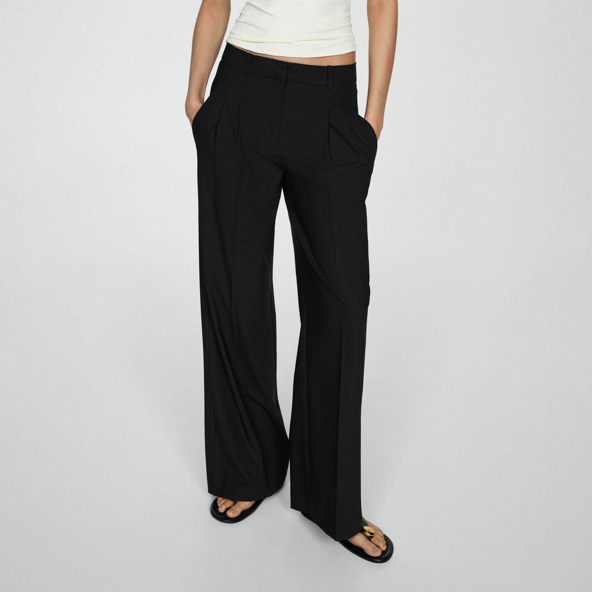 MANGO - Pantalón Straight Mujer Mango