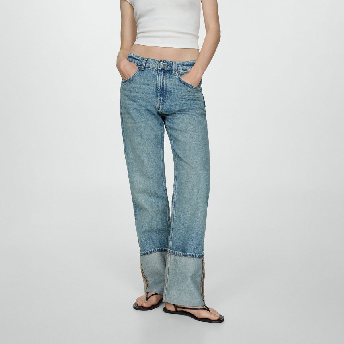 MANGO - Jean Straight 100% Algodón Mujer Mango