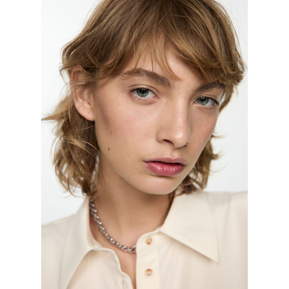 MANGO - Blusa Manga Corta Mujer Mango