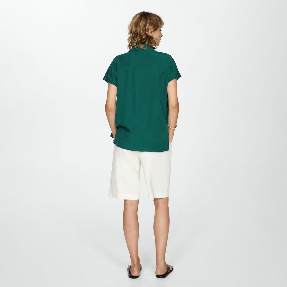 MANGO - Blusa Manga Corta Mujer Mango