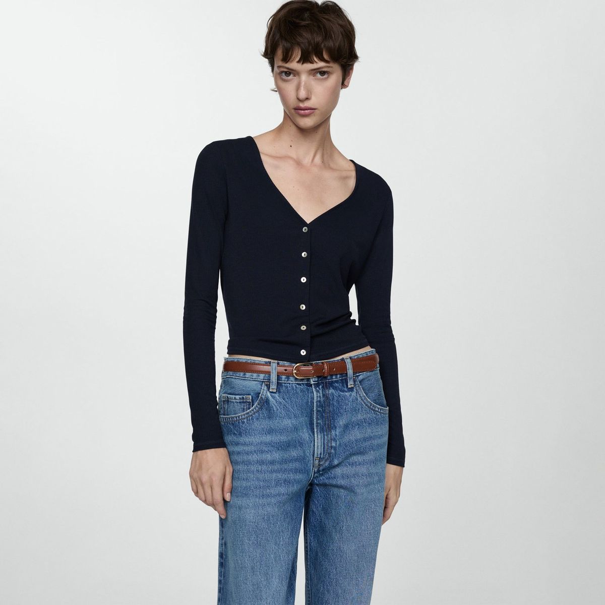 MANGO - Polo Manga Larga Mujer Mango