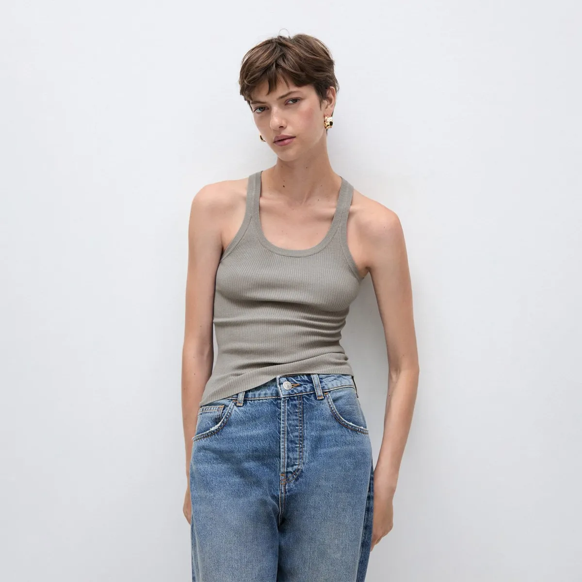 MANGO - Top Sin Mangas Mujer Mango