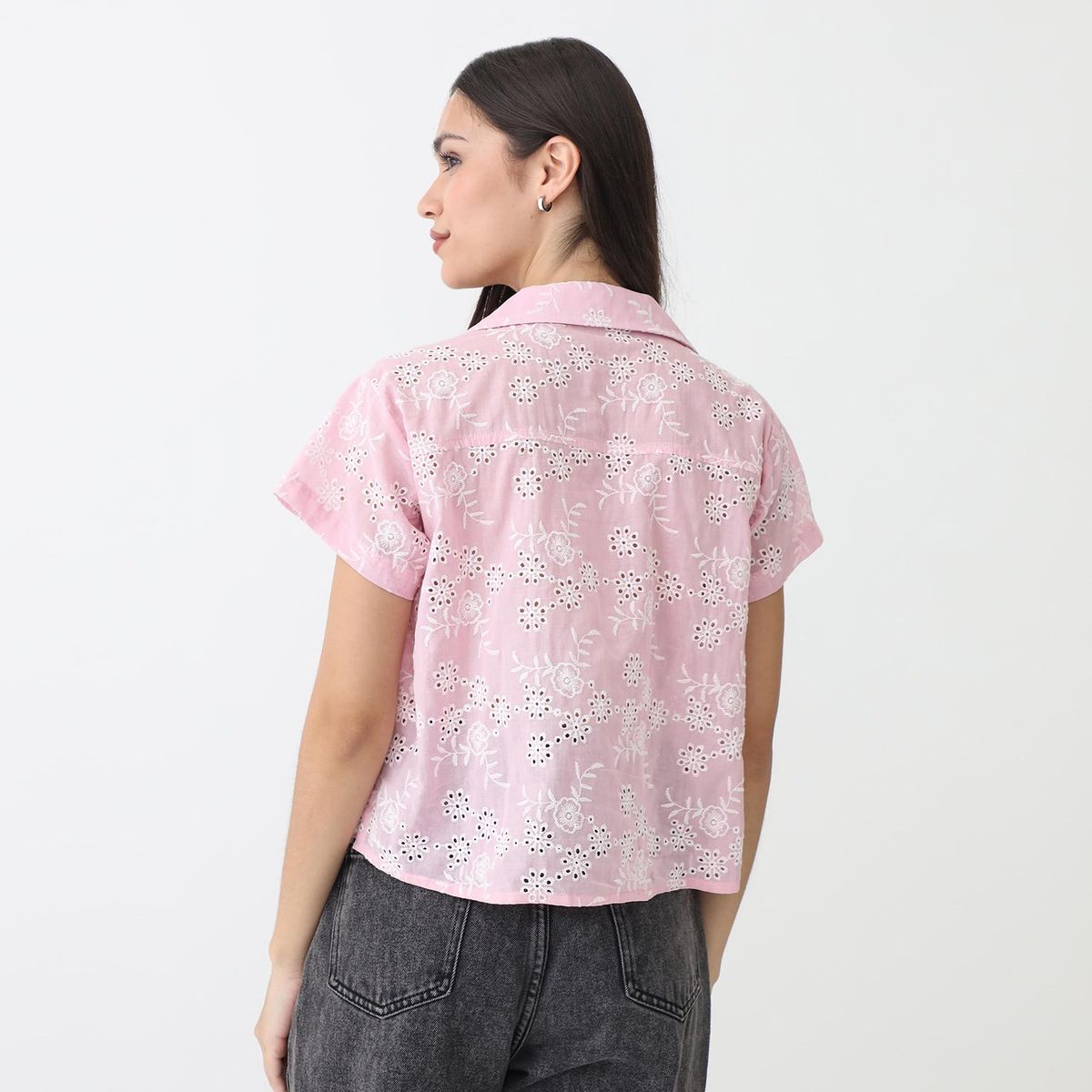 SYBILLA - Camisa Manga Corta 100% Algodón Mujer Sybilla