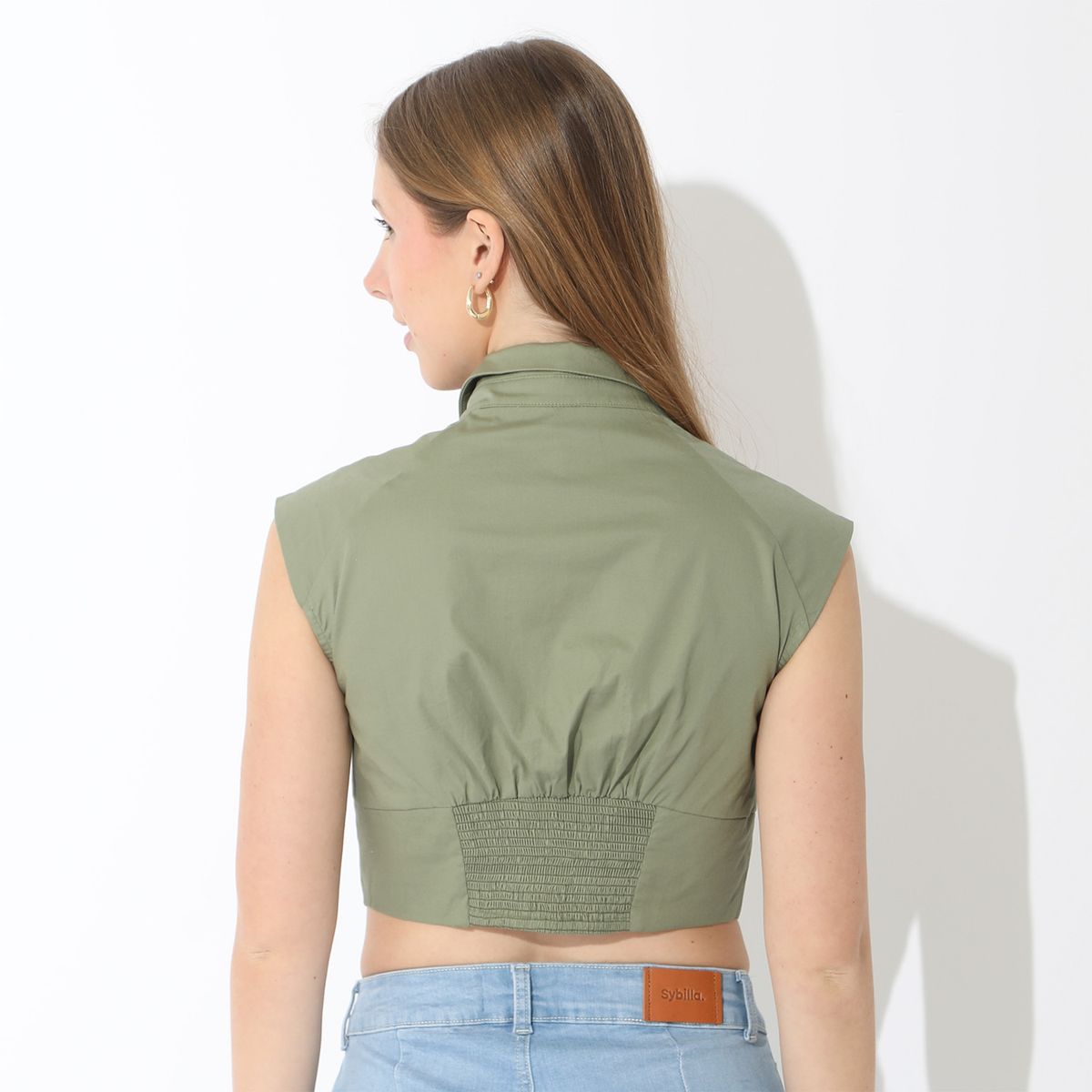 SYBILLA - Blusa Manga Larga 100% Algodón Mujer Sybilla