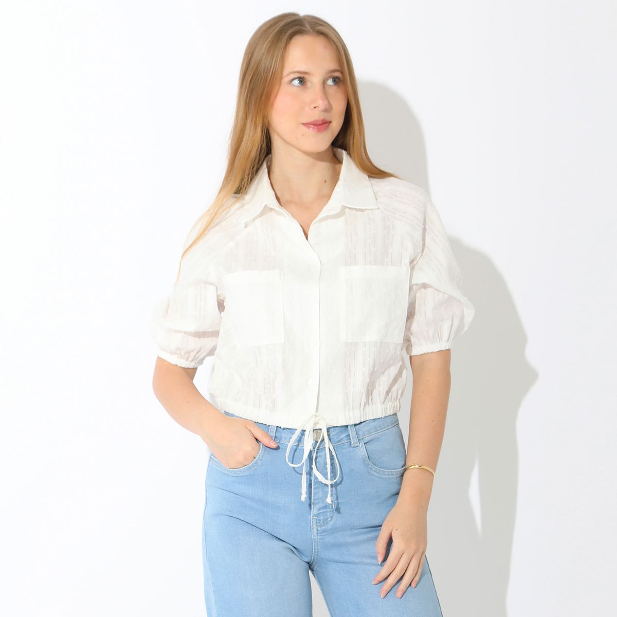 SYBILLA - Blusa Manga Corta 100% Algodón Mujer Sybilla