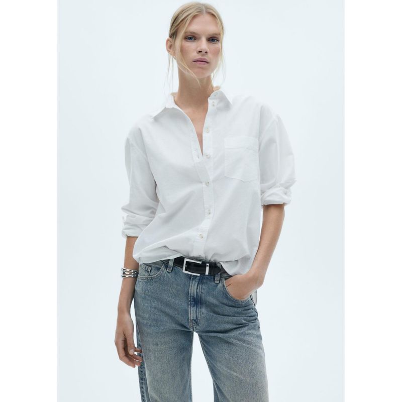 MANGO - Jean Straight 100% Algodón Mujer Mango