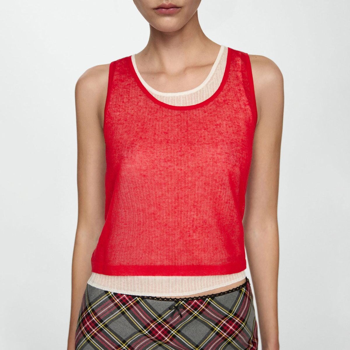 MANGO - Top Sin Mangas Mujer Mango