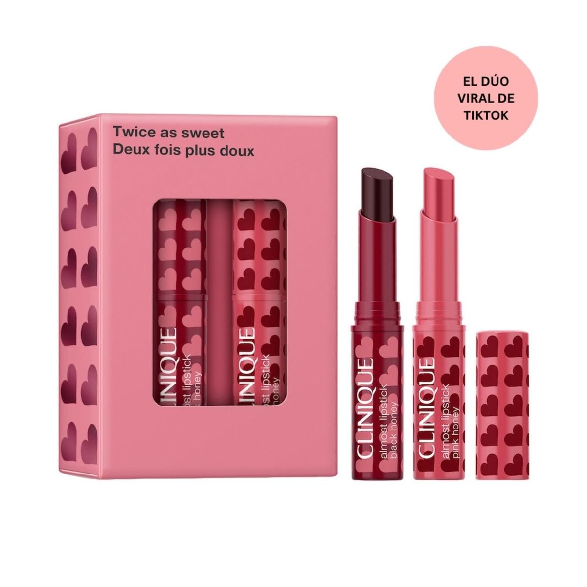 CLINIQUE - Set Mini Labiales Clinique Pink Y Black Honey Hidratante 2 Und
