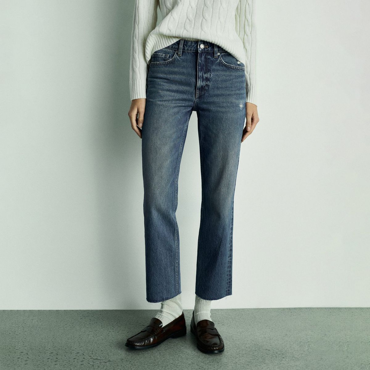 MANGO - Jean Straight 100% Algodón Mujer Mango