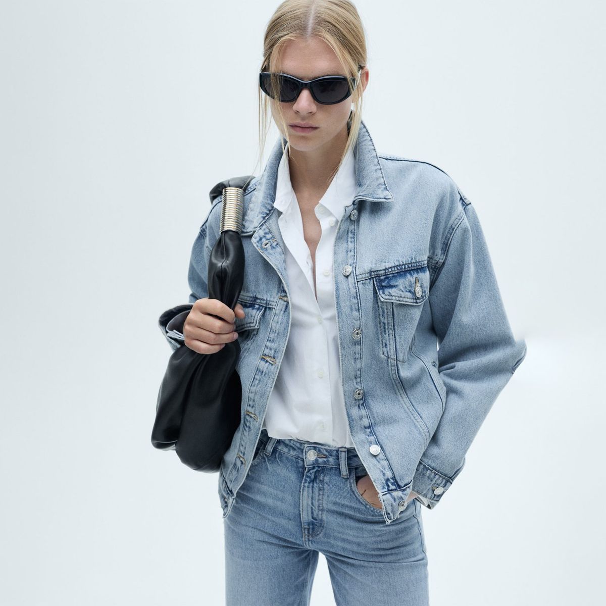 MANGO - Jean Wide 100% Algodón Mujer Mango