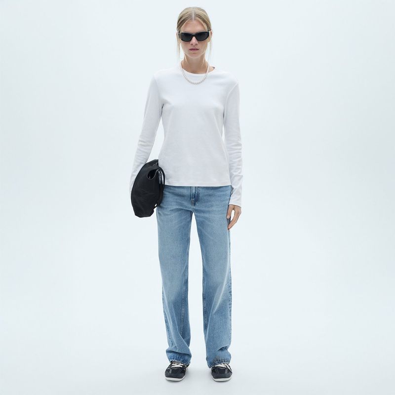 MANGO - Jean Straight Tiro Alto Mujer Mango