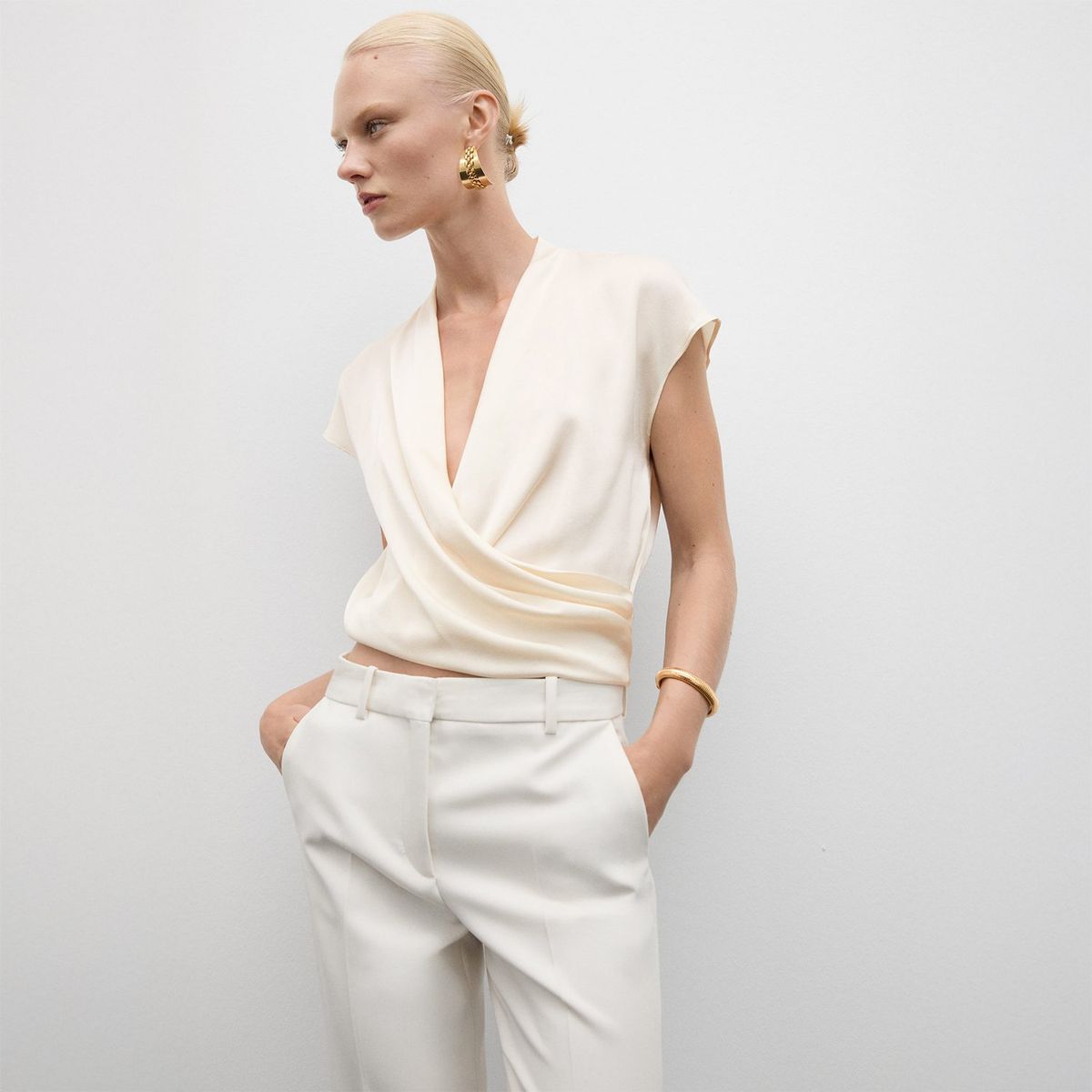 MANGO - Blusa Sin Mangas Mujer Mango