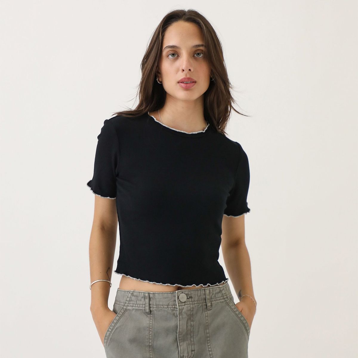 DENIMLAB - Top Manga Corta Algodón Mujer Denimlab