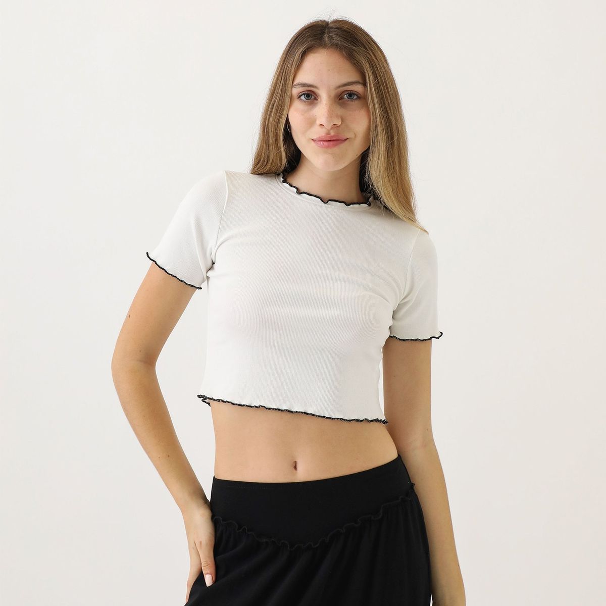 DENIMLAB - Top Manga Corta Algodón Mujer Denimlab