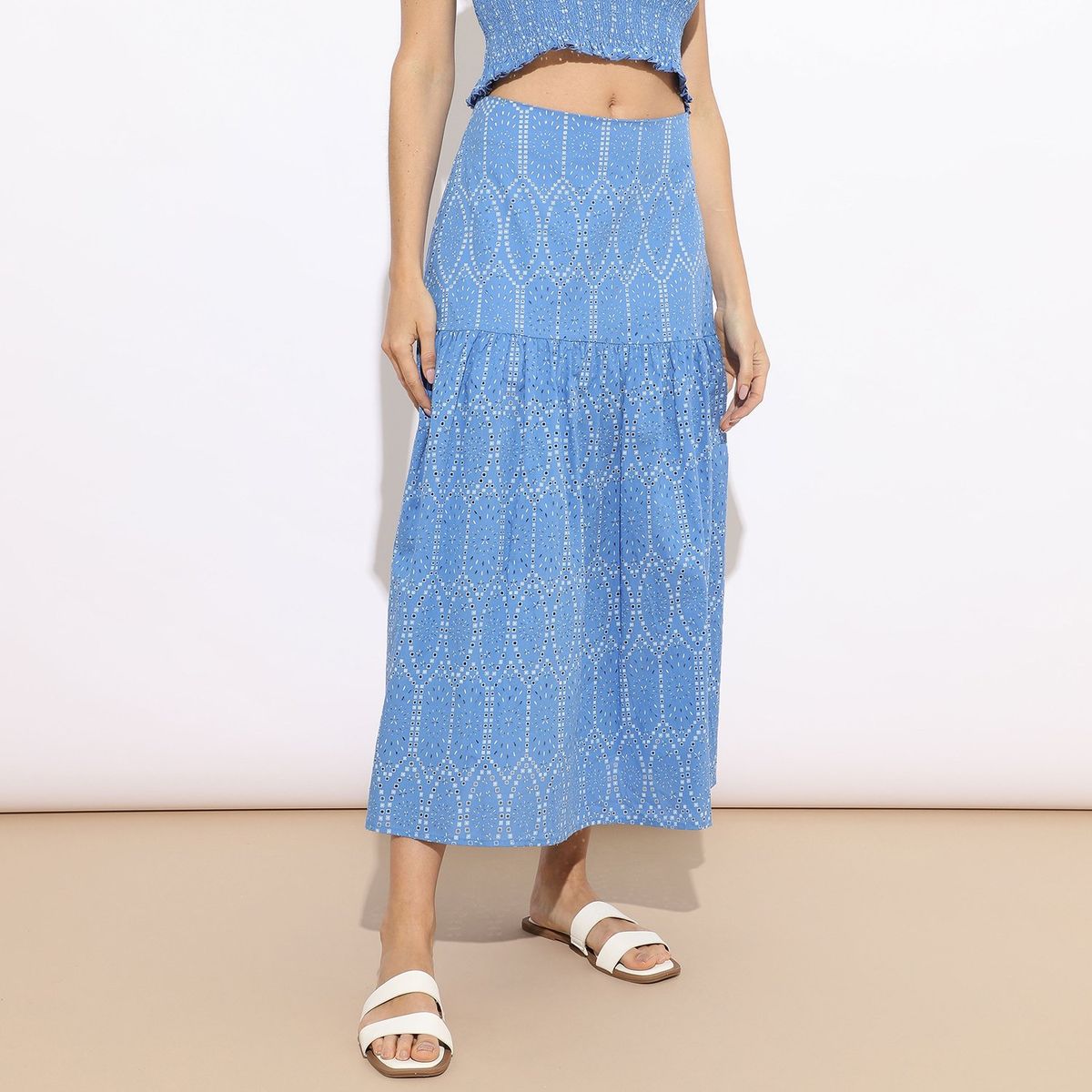 BASEMENT - Falda Larga 100% Algodón Mujer Basement