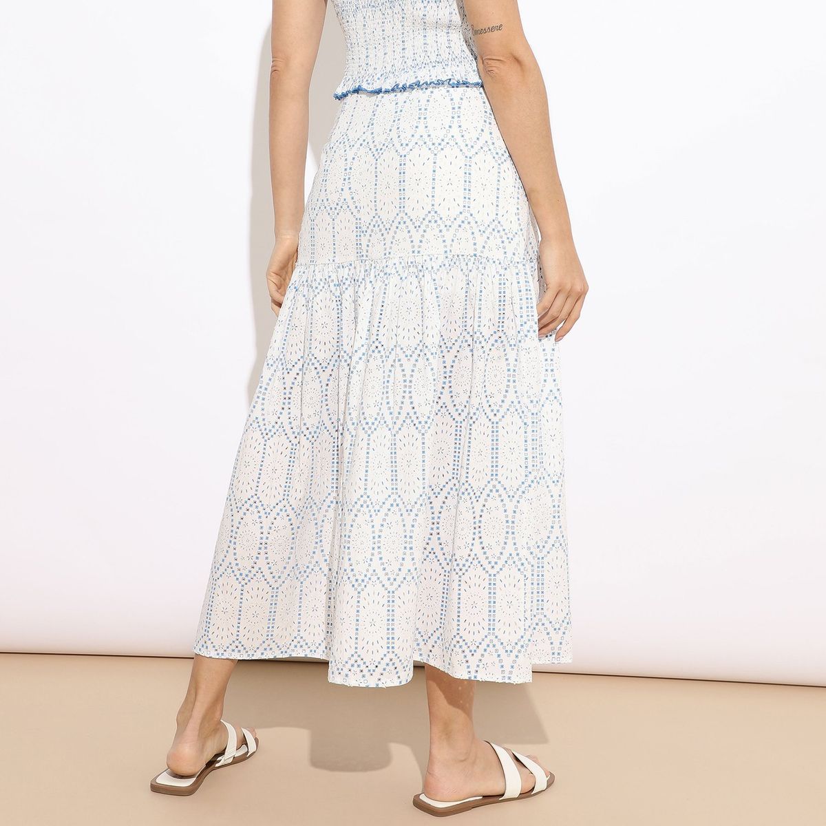 BASEMENT - Falda Larga 100% Algodón Mujer Basement