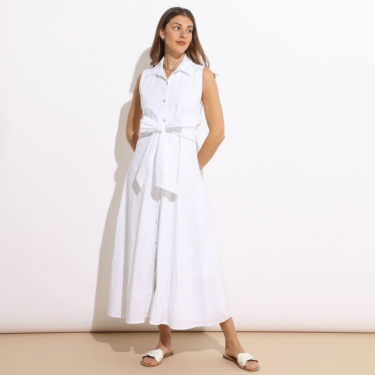 BASEMENT - Vestido Largo Algodón Mujer Basement