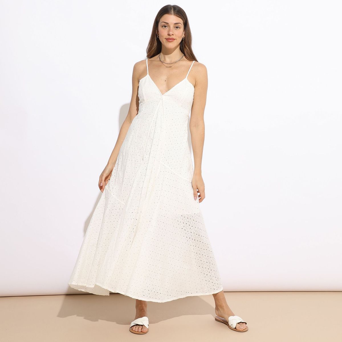 BASEMENT - Vestido Largo 100% Algodón Mujer Basement