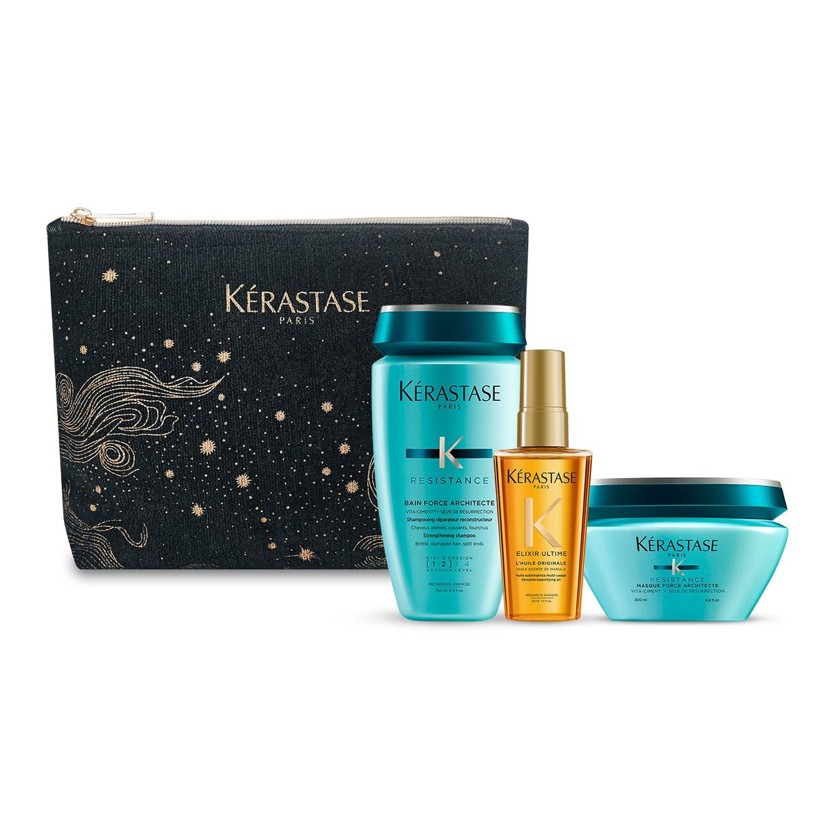 KERASTASE - Set Kérastase Resistance: Shampoo Mascarilla Y Elixir Cabello Dañado