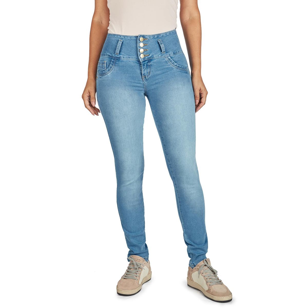VRP BY VIVIANA RIVAS PLATA - Jean Skinny Tiro Alto Mujer Vrp By Viviana Rivas Plata